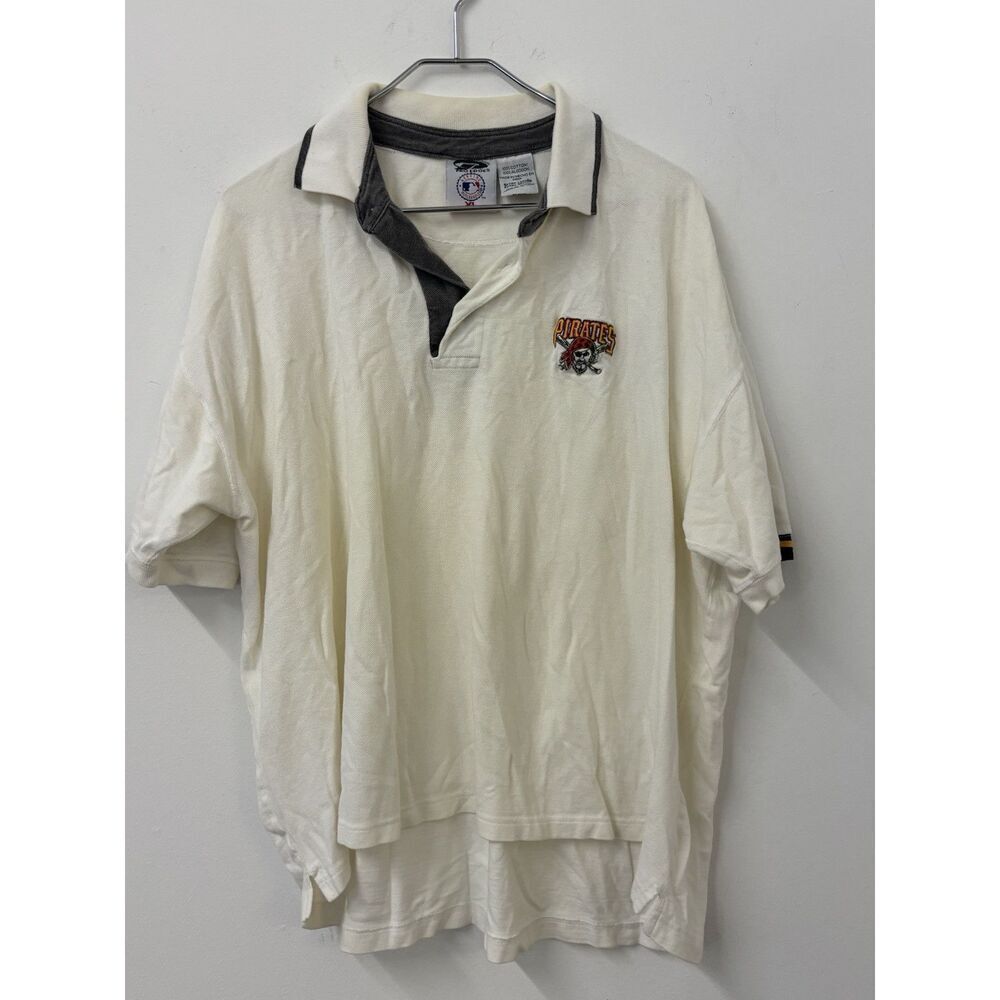 Mens‎ Vintage Pro Edge Polo Shirt XL 90s Pittsburgh Pirates MLB
